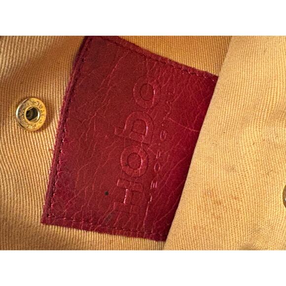 HOBO International Brown Leather Shoulder Bag Floral Perforated Zip Top Purse - Picture 9 of 12